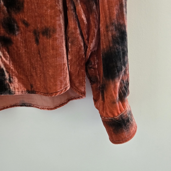 & OTHER STORIES Velvet Tie Dye Long Sleeve Overshirt - Picture 5 of 7
